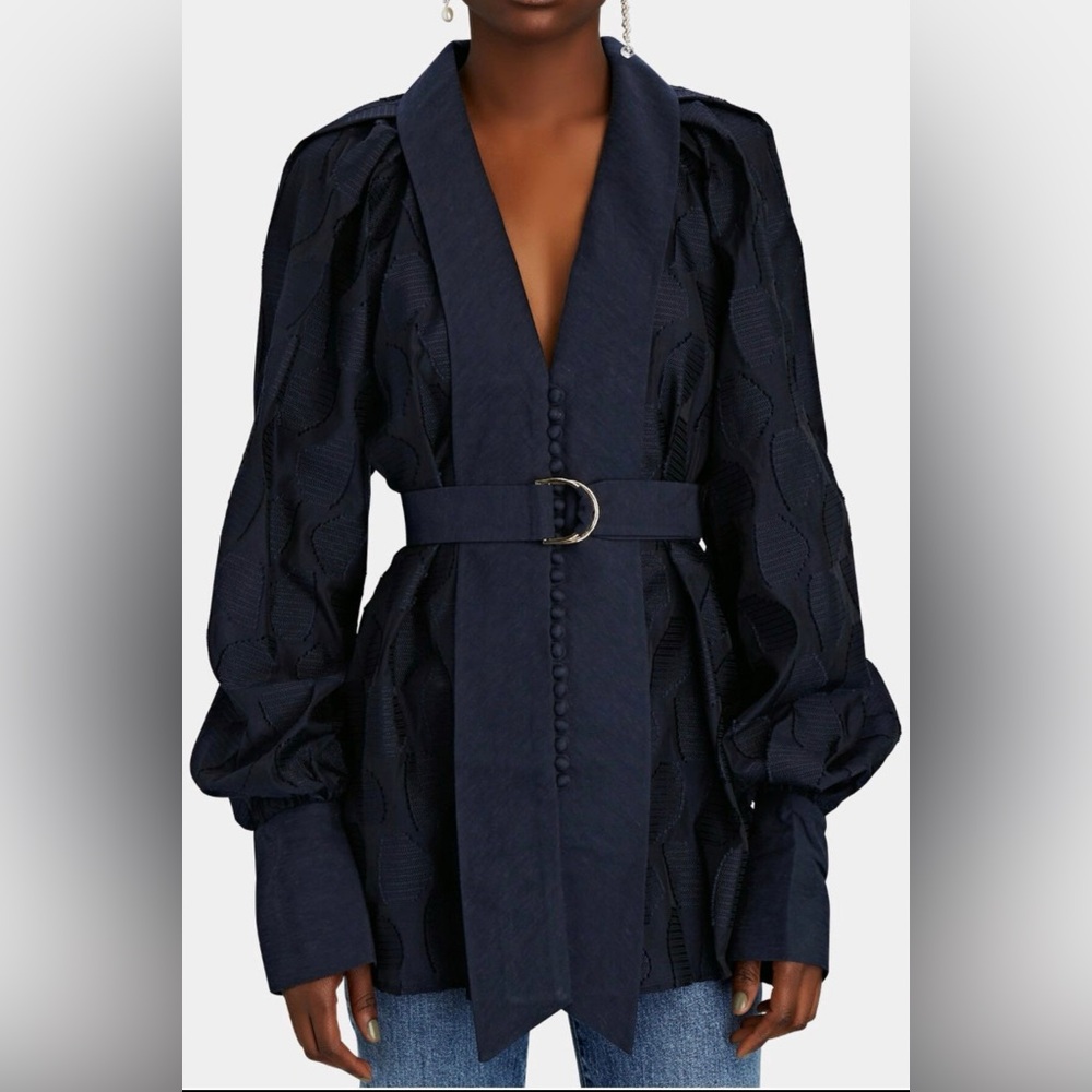 Acler Navy Top Cinched Belted Waist- NWT